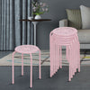Set of 6 Metal Stacking Stools Round Nesting Bar Stool with X-shape Connection