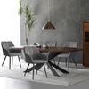 2* Grey Faux Leather Dining Chairs Armchairs Kitchen Dining Room Modern