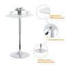 2x PU Leather Bar Stools&Round MDF Top Chromed Base Bar Table Height Adjustable