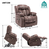 Electric Recliner Chair Fabric Upholstered Armchair Massage Heating Sofa Brown