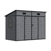 2 Doors Pent Shed Outdoor Tool House Lockable Plastic Garden Storage Sheds Grey