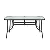 Metal Garden Dining Set Glass Parasol Table And Chairs 4-6 Seater Outdoor Dining
