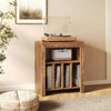 Record Player Stand, Large Wooden Vinyl Album Turntable Cabinet for Living Room