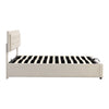 Ottoman Storage Gas Lift Bed Upholstered 5 ft King Bed Frame with Drawer Cream
