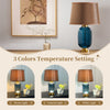 Modern Coastal Blue Glass LED Table Lamp Art Glass Bedside Lamp Reading Lights