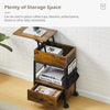 Side Table Coffee Table End Table NightStand Bedside Table with Charging Station