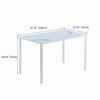 Rectangular White Marble Tempered Glass Dining Table Metal Frame Dining Room