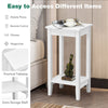 Wooden End Table Living Room Versatile 2-Tier Tall Storage Sofa Side Table