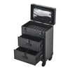 Large Makeup Trolley Case Drawer Wheel Mobile Beauty Hairdressing Vanity Case UK