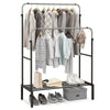 Metal Clothes Stand Rack Height Adjustable Clothing Rack with 2 Rods