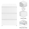 White Bedside Table with 3 Drawers Large Storage Nightstand Table 45x35x60.5cm