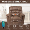 Oversize Electric Power Lift Riser Recliner Chair Massage Heat Armchair Brown PU