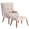 FABRIC ACCENT CHAIR WITH FOOTSTOOL ADJUSTABLE BACKREST LOUNGE RECLINER ARMCHAIR