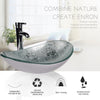 Silver Bathroom Countertop Basin Tempered Glass Wash Sink Boat Shape w/Tap Waste