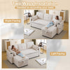 L-Shaped Sofa Bed 3 Seater Couch Pull Out Sectional Couch Bed Corner Sofa Beige