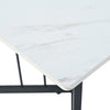 Dining Table 140 x 80 cm Rectangle Marble Effects Kitchen Table with Metal legs