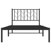 Metal Bed Frame with Headboard Black 100x190 cm