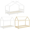 Single Kids Bed Frame Pine Wooden Children Bedstead Boys Girl House Bed Platform
