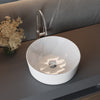 Modern Gloss White Bathroom Sink Wash Basin Round Countertop Ceramic Bowl Waste