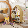 Kids Dollhouse Bookshelf House-shaped Bookcase-Natural