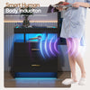 Bedside Table with Charging Station, High Gloss Nigtstand with LED Lights