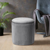 Round Velvet Ottoman Storage Vanity Seat Footrest Stool Dressing Table Chair