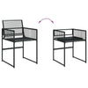 13 Piece Garden Dining Set Black Poly Rattan W0T5