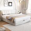 Ottoman Bed 5ft King LED Upholstered Storage Bed Frame with Adjustable Headboard