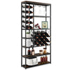 Industrial Floor Wine Rack Freestanding Wine Storage Organizer Shelf Display