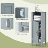Freestanding Single Door Storage Cabinet Bathroom Floor Cabinet-Gray