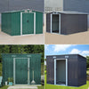 Metal Galvanized Steel Garden Shed Outdoor Bike Storage House Tool Sheds Roof