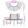 Tree Bench Half Round Ø160 cm Solid Wood Teak