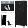 Bathroom Storage Cabinet Floor Standing Wooden Cupboard w/ Single Door & Drawer