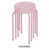 Set of 6 Metal Stacking Stools Round Nesting Bar Stool with X-shape Connection