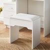 Dressing Table with LED Lights Vanity Makeup Table with 4 Storage Drawer Stool
