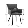 2x Faux Leather Dining Chairs Kitchen Dining Room Chairs Metal Legs Grey