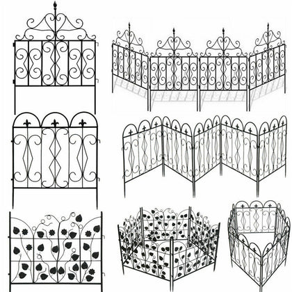 Large Rustproof Metal Garden Fence Lawn Grass Edging Picket Border Wall Trellis