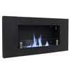 Bio Ethanol Fireplace Glass Fire Burner Inset/Wall Mounted Heater Indoor Black