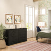 Large Double Dresser w/8 Drawers Bedroom Storage Sleek & Spacious Design Black