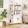 119 cm Floor Bookshelf Office Bookcase w/ Storage Cabinet-White