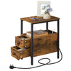 Coffee Table Side Table Bedside Table with Charging Station Nightstand