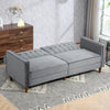 Convertible Sofa Futon Velvet-Touch Tufted Couch Sofa Bed Dark Grey