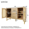 Rattan Sideboard Storage Cabinet with 2 Doors 3 Drawers Storage Cabinet Hallway
