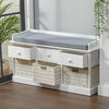 Shoe Bench Shoes Storage Organizer Baskets Cabinet Cushioned Seat Home Hallway