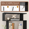6-Tier Black Bookshelf Geometric Bookcase w/ 2 Anti-Tipping Kits