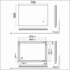 Bathroom Mirror with LED Lights Touch Sensor Backlit Illuminated IP44 500x700mm