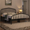 Metal Bed Frame with Arched Headboard and Footboard/Heavy Duty Slat Support