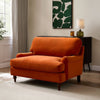Dusk Hampshire Bright Orange Velvet Loveseat RRP £599