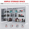 LED Bathroom Mirror Cabinet With Bluetooth Shaver Socket Large Storage 1050x650