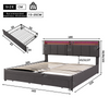 Super King Size Bed, 6ft Upholstered Ottoman Bed Frame with Storage Headboard